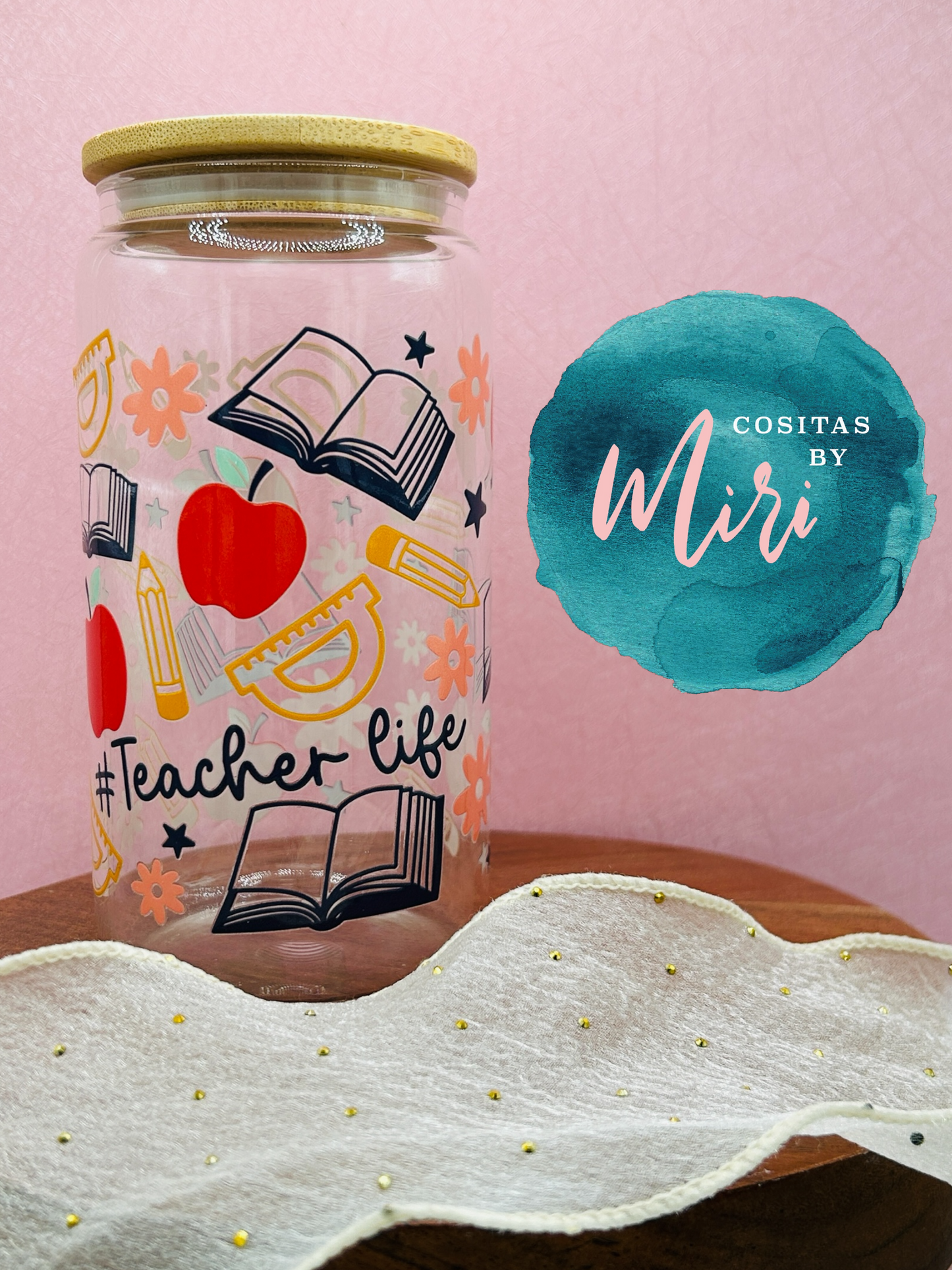 Teacher Life Glass Can