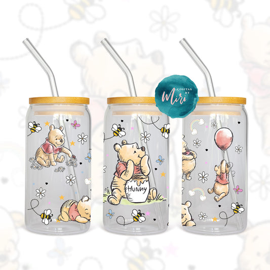 Honey Bear watercolor UV DTF Wrap