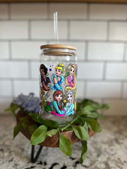 Princess Collage Glass can