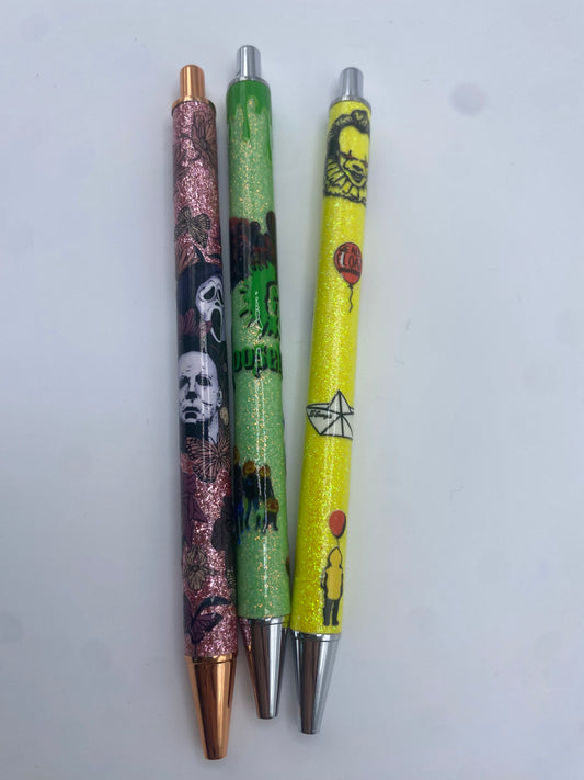 Scary Cute Glittered Pens