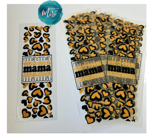 Mama Cheetah Print UV DTF Pen wrap