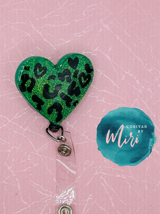 Spotted Corazon Badge Reel