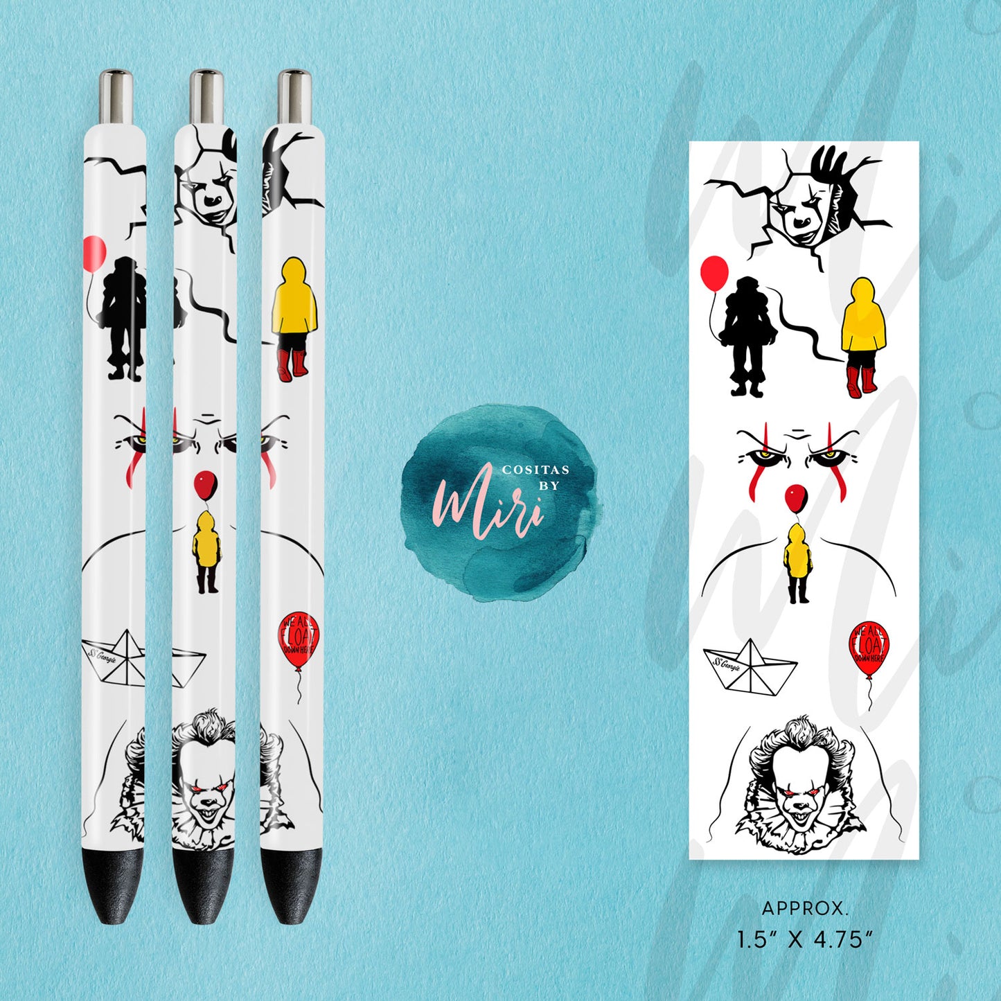 Scary Clown  UV DTF Pen Wrap